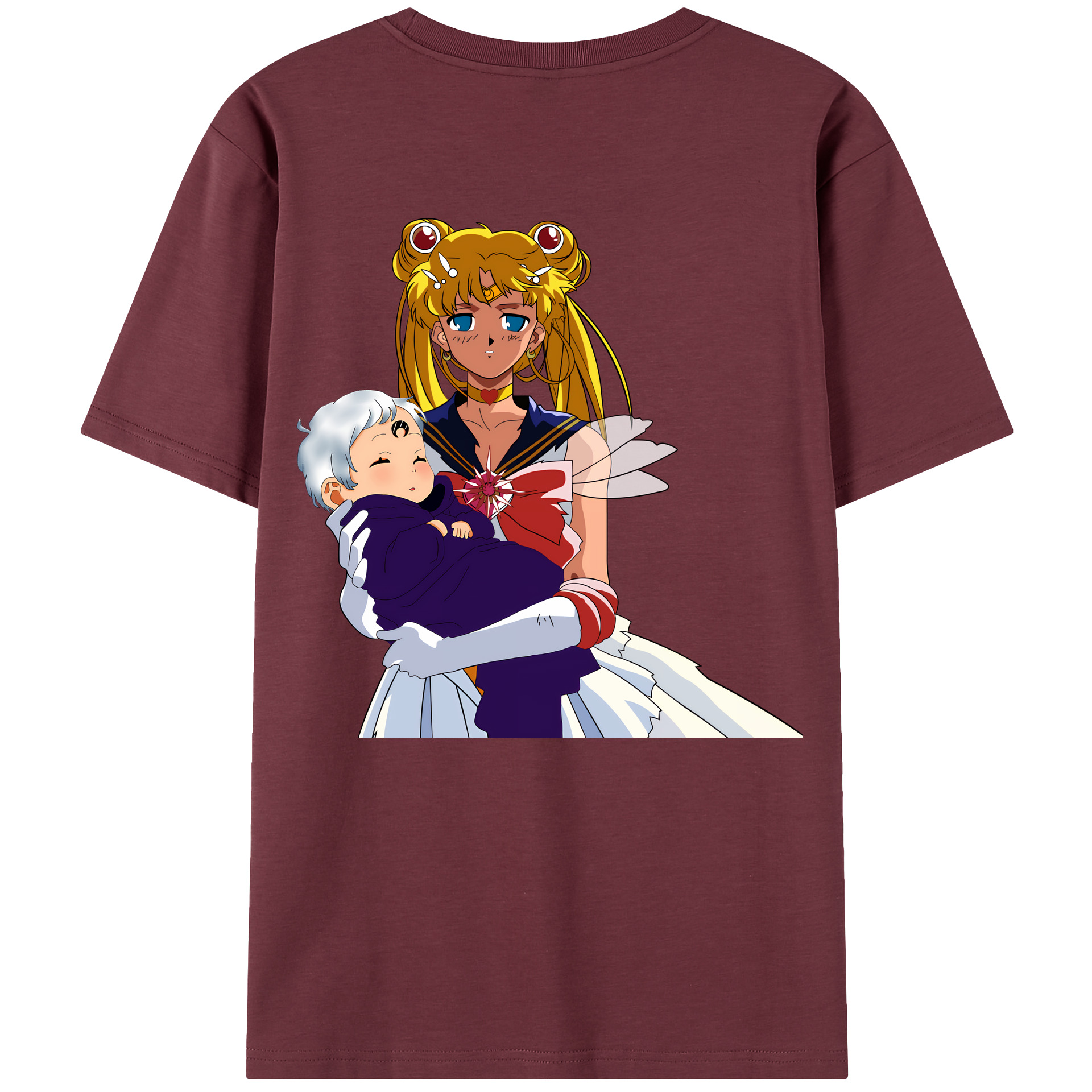 （画像用） 美少女戦士セーラームーン 月野 うさぎ つきの うさぎ Sailor Moon Tsukino Usagi 綿100％半袖Tシャツ（背面プリント）